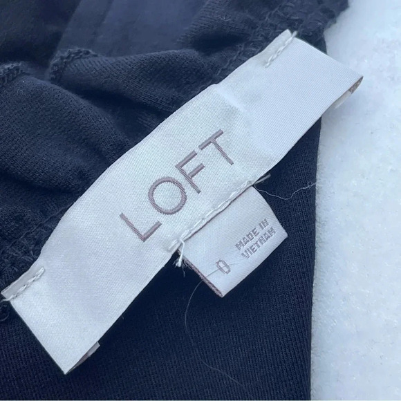 Loft sleeveless little black dress, size 0. Ruffles at collar and armholes. - Picture 3 of 4